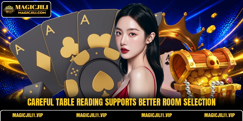 Careful table reading supports better room selection Careful table reading supports better room selection