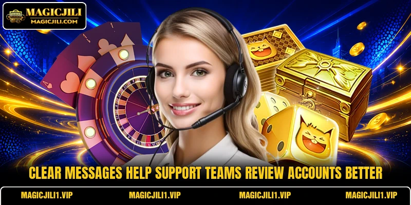 Clear messages help support teams review accounts better