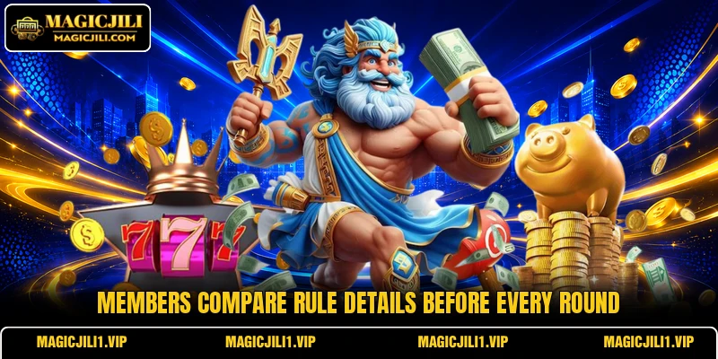 Members compare rule details before every round Members compare rule details before every round