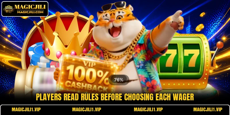 Players read rules before choosing each wager Players read rules before choosing each wager